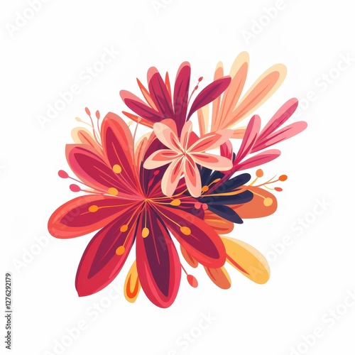 A flower bouquet with pink and orange flowers