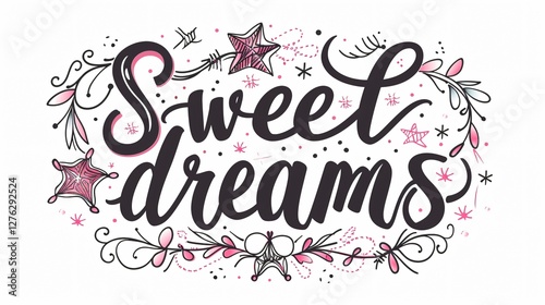 Hand-Drawn Lettering Sweet Dreams Design Vector