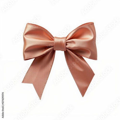 Elegant Rose Gold Satin Ribbon Bow Celebration Festive Decoration Decorative Ornament Beautiful Craft