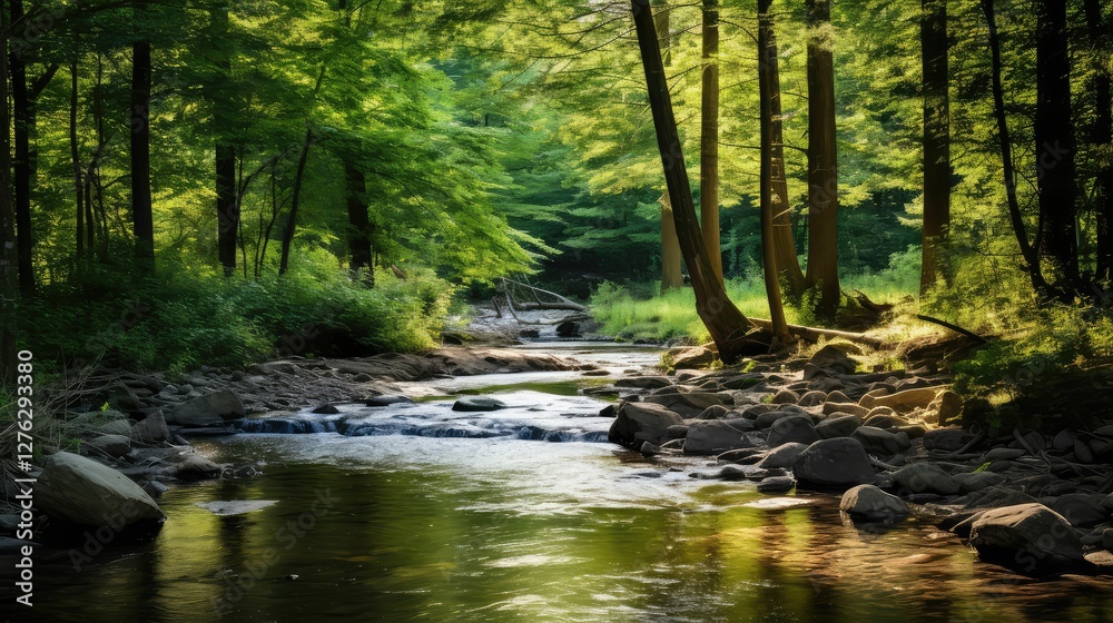 Obraz premium sunlight wooded lot