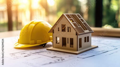 Blueprint for Success Hardhat Model House Project Construction Planning and Development Vision