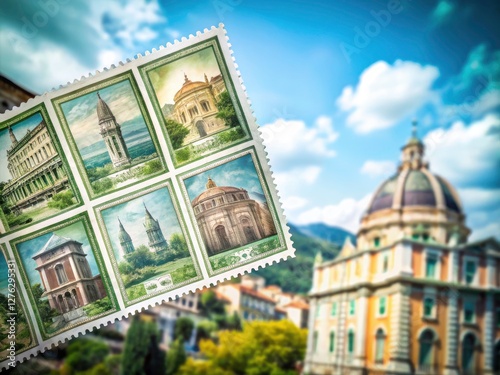 Italian Tax Forms F24: Architectural Photography of Scrolling Documents & Tax Stamps photo