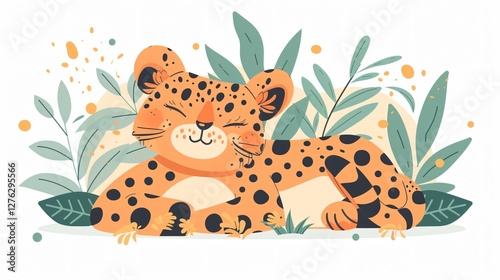 Cute Leopard Illustration for Kids