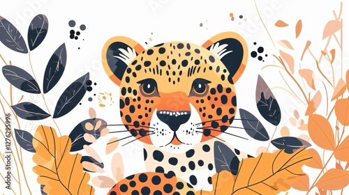 Leopard Face Illustration for Design and Decor