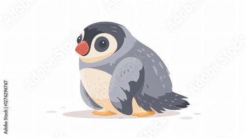 Charming Penguin Illustration: Isolated on White for Artistic Purposes