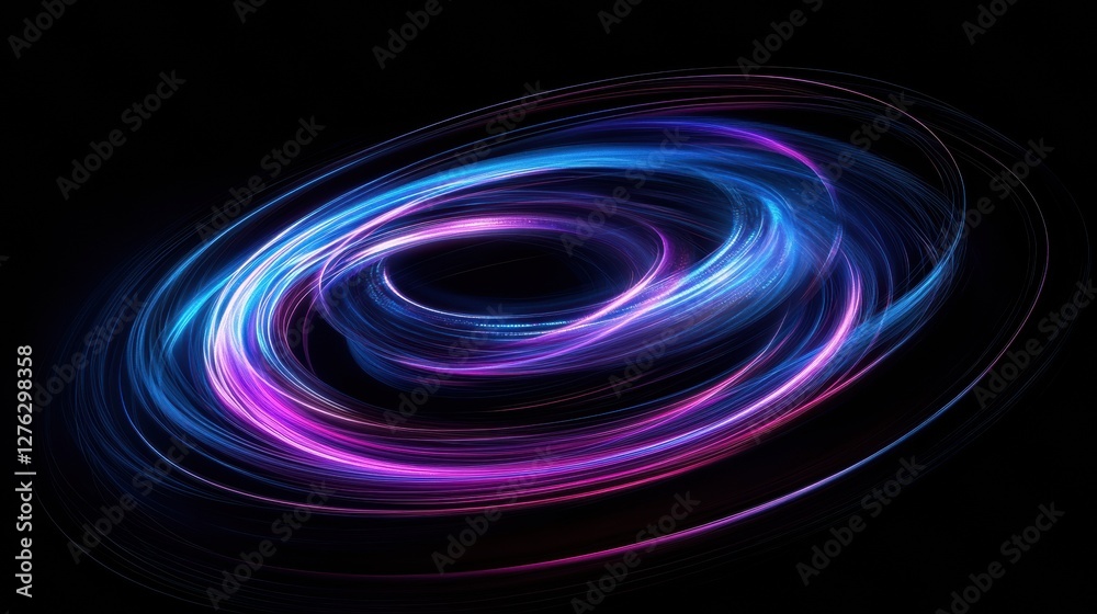 Abstract Elliptical Light Streams in Vivid Blue and Magenta Against a Dark Background Artistic Style Abstract Elliptical Light Streams in Vivid Blue and Magenta Against a Dark Background Artistic Style