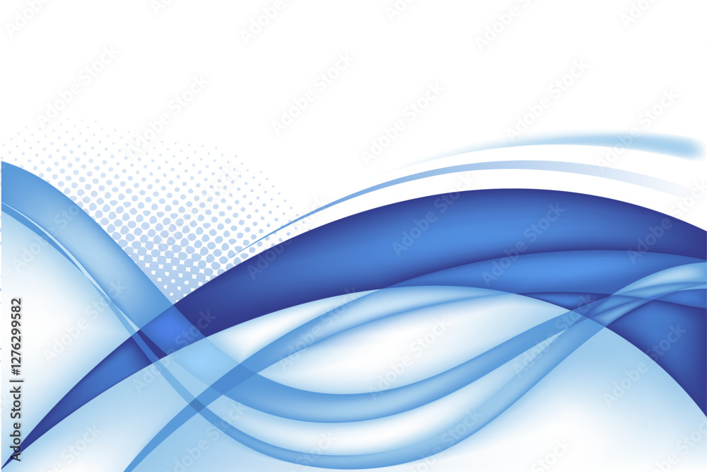 Naklejka premium Blue Wave Abstract Background Design Template