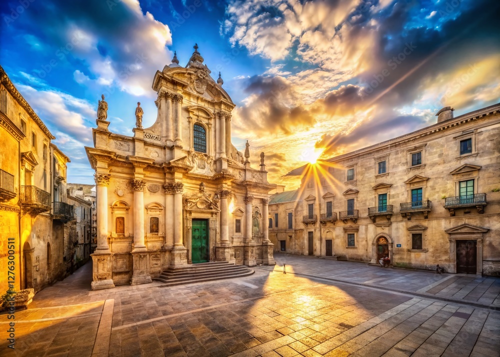 Fototapeta premium Panoramic View of Lecce's Baroque Architecture, Italy