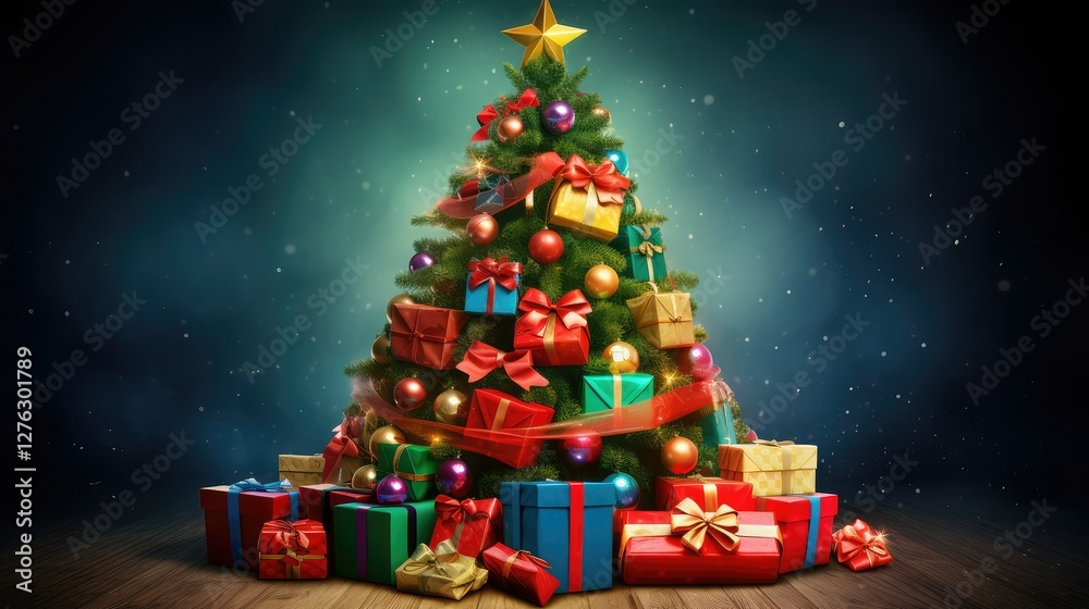 Obraz premium presents gift card christmas