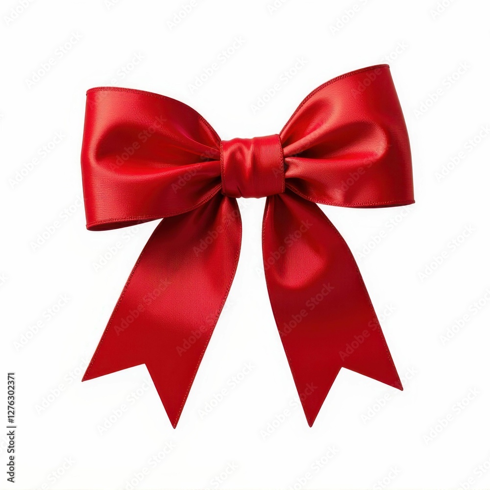 Radiant Red Ribbon Bow Celebration Symbol Isolated on a Clean Background Festive and Decorative Radiant Red Ribbon Bow Celebration Symbol Isolated on a Clean Background Festive and Decorative