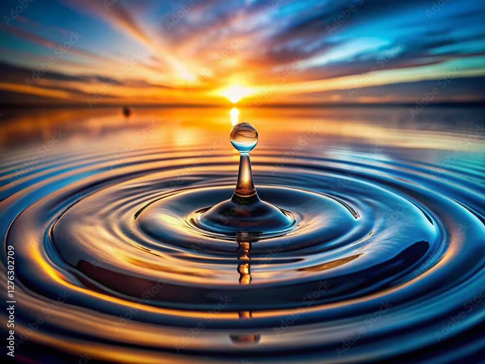 Panoramic Water Drop Impact: Ripples and Reflections