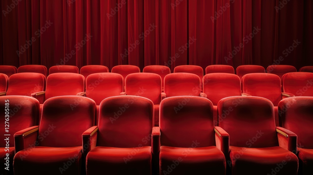 Fototapeta premium theater red velvet seats