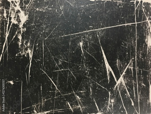 Scratched Black Surface Texture with Distressed Abstract Pattern for Graphic Resource Background photo