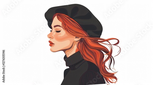 Portrait of a Beautiful Girl with Blue Eyes and Brown Hair