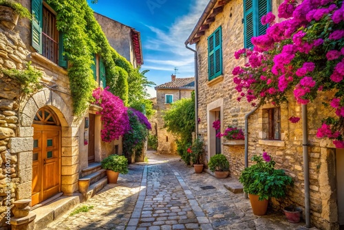 Picturesque Provençal Old Town: Minimalist Photography of Charming French Village