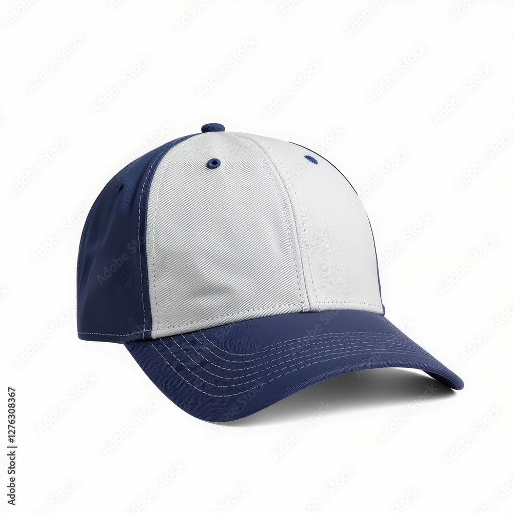 Stylish Two Tone Baseball Cap in White and Blue for Sports and Casual Wear Apparel Accessory Stylish Two Tone Baseball Cap in White and Blue for Sports and Casual Wear Apparel Accessory