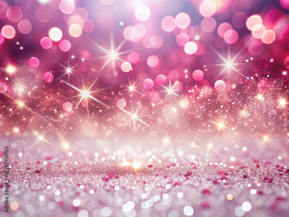 Pink Sparkles Flying on White Holiday Background - Festive Long Exposure Photography Pink Sparkles Flying on White Holiday Background - Festive Long Exposure Photography