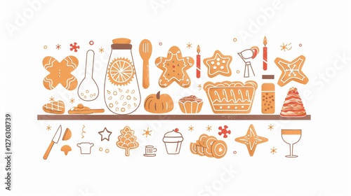 Gingerbread Cookies Baking Process Diagram