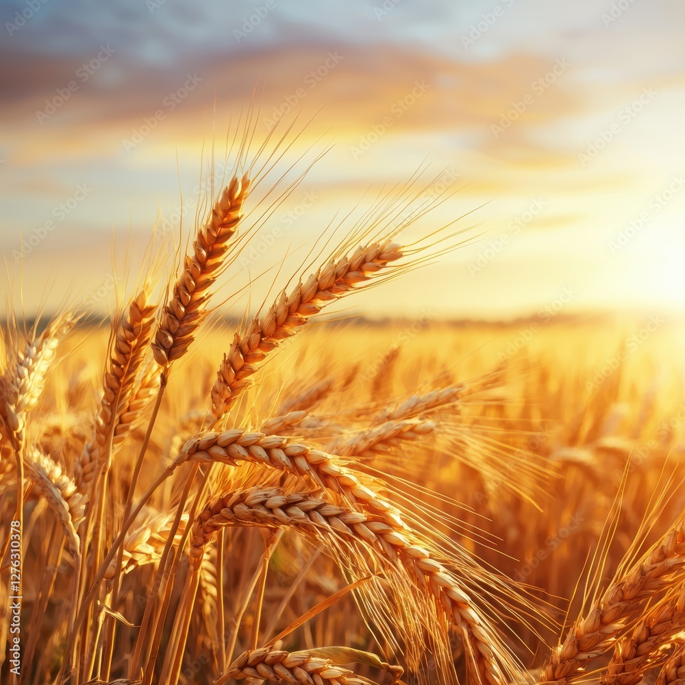 Golden wheat field swaying in the wind, rural countryside scene, soft warm sunset light, natural textures, hyper-realistic details Golden wheat field swaying in the wind, rural countryside scene, soft warm sunset light, natural textures, hyper-realistic details