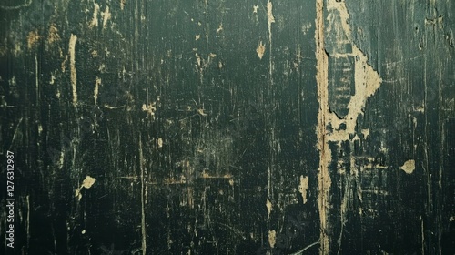 Weathered Black Painted Wood Paneling with Scratches and Texture Detailing for Backgrounds photo