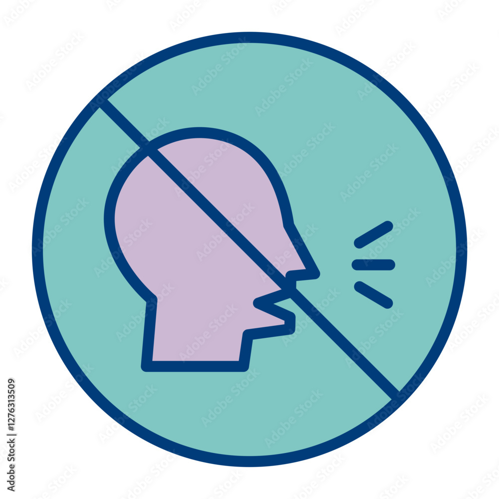 No Talking Vector Icon Design