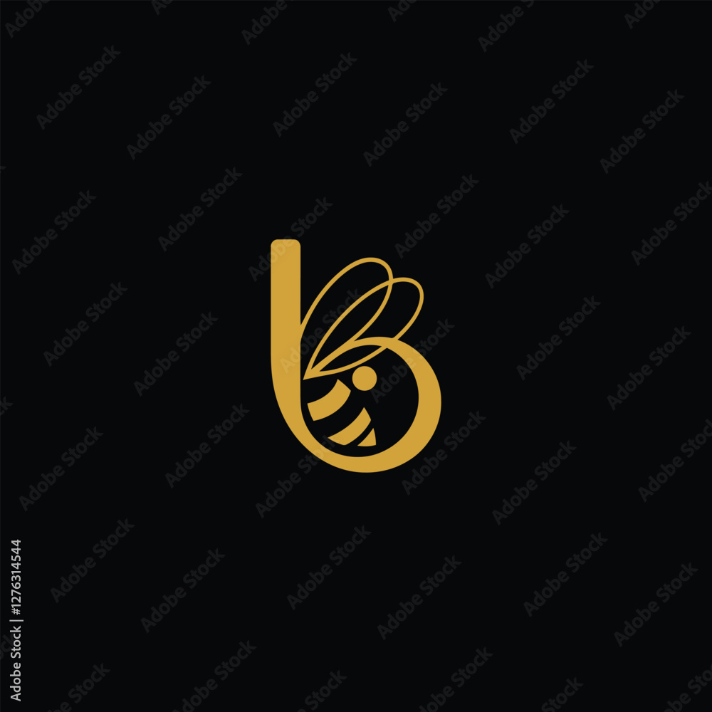 Bee Logo with Letter 'B' Creative Design Vector illustration. Bee Logo with Letter 'B' Creative Design Vector illustration.