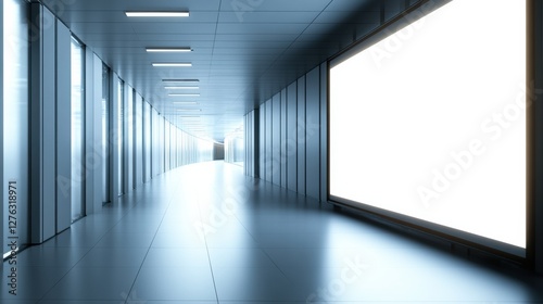 Infinite White Space and Light in Modern Architecture Tunnel View Leading to Potential Possibilities