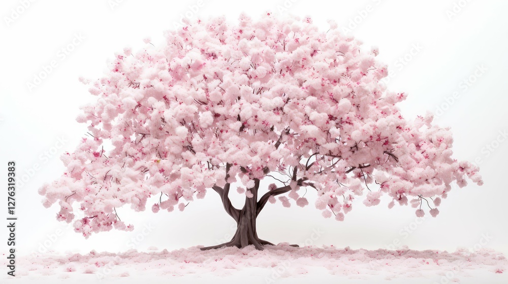 Obraz premium petals tree on white