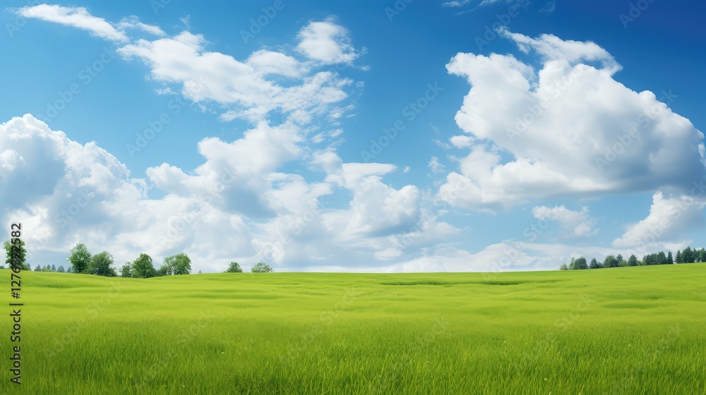 Obraz premium land green grass white background