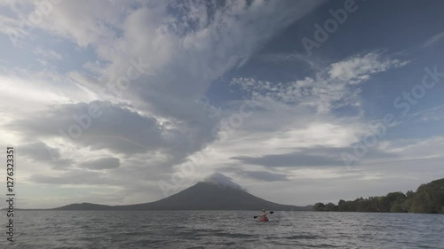 Wallpaper Mural Kayaking at Sunset Near Concepcion Volcano on Ometepe Island in Nicaragua in Central America at Sunset. Torontodigital.ca
