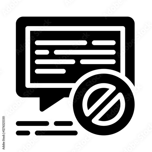 Icon Inbox Prohibition With Style Glyph