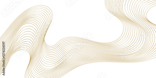 Luxury golden thin lines of gradient waves 