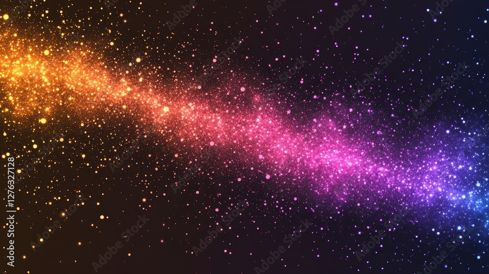 Fototapeta premium Colorful abstract starry sky with gradient sparkles in cosmic space