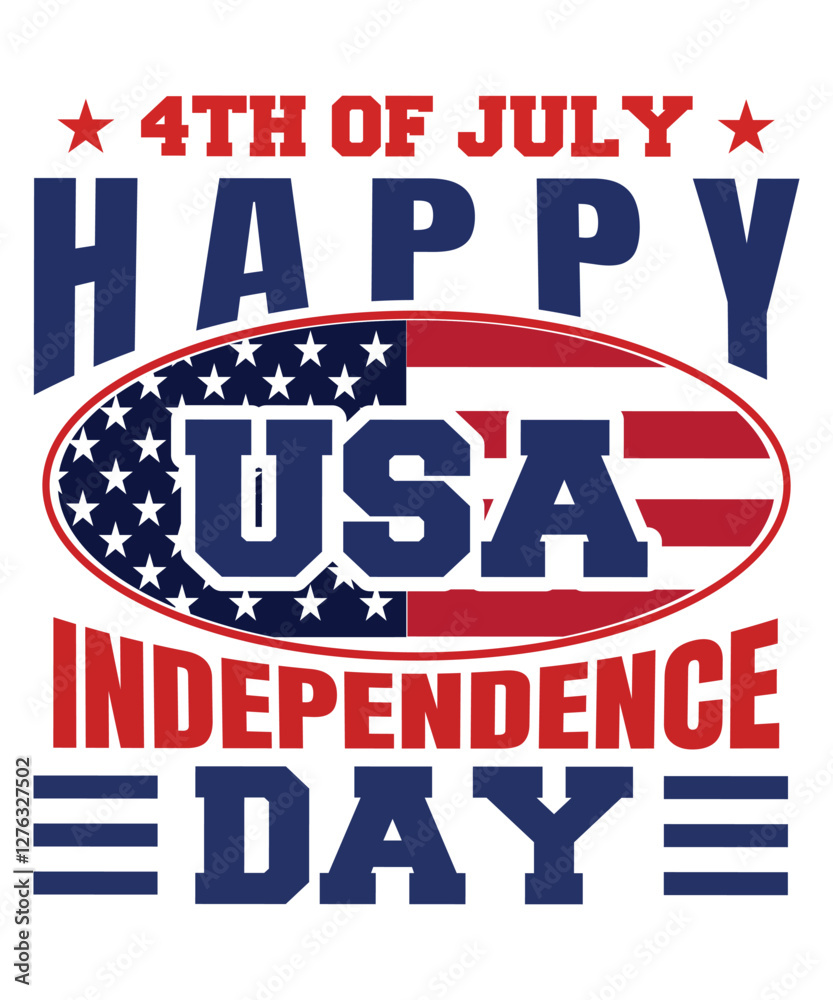 Happy 4th July America Independence Day Tshirt Design Happy 4th July America Independence Day Tshirt Design