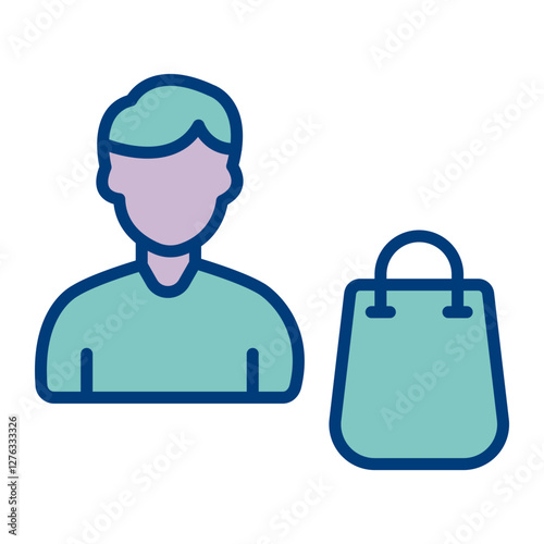 Man Shopping Icon Design