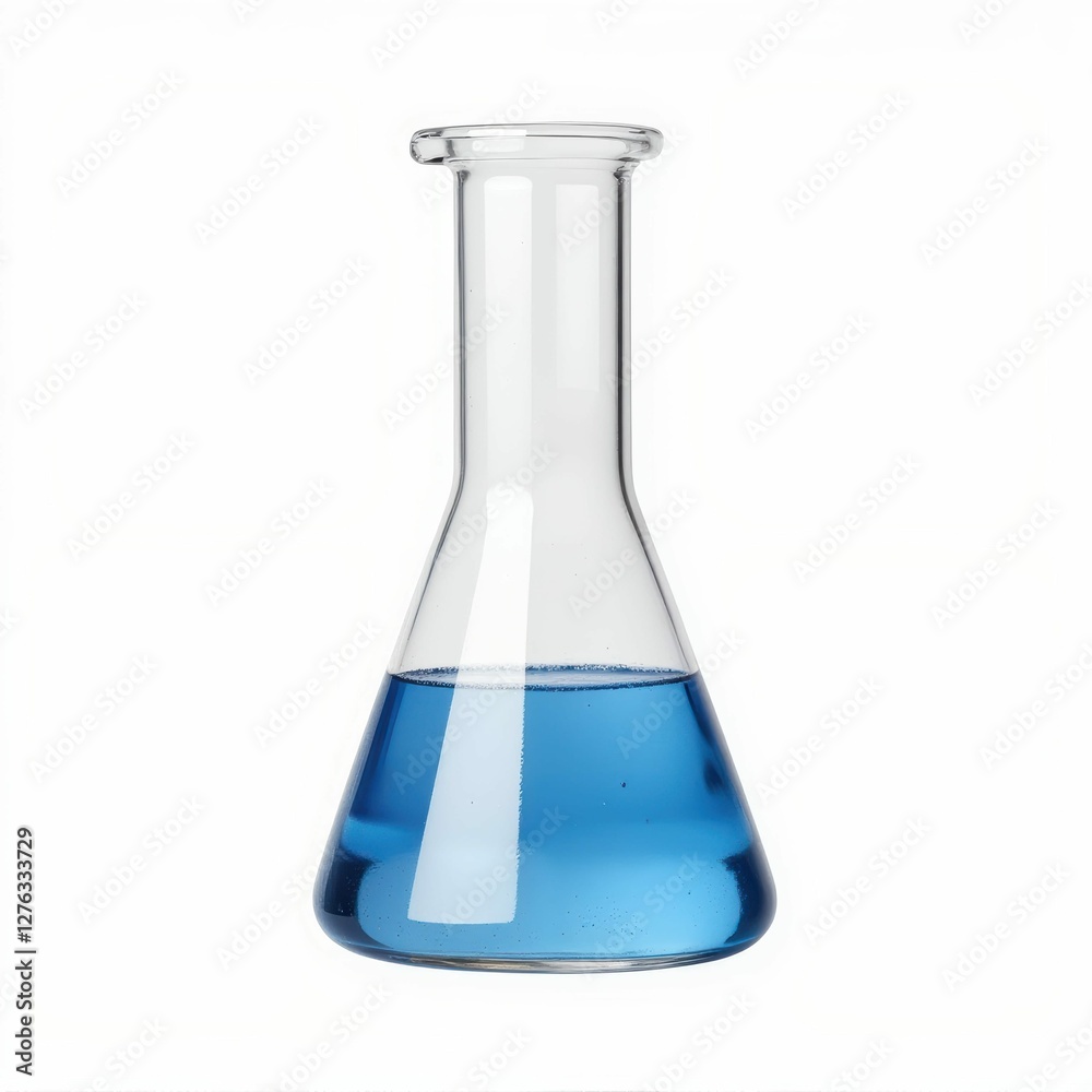 Glass Erlenmeyer Flask Containing Liquid Scientific Experiment Chemistry Equipment in Laboratory Glass Erlenmeyer Flask Containing Liquid Scientific Experiment Chemistry Equipment in Laboratory