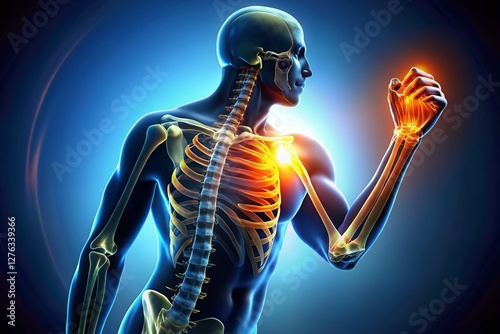 Silhouette X-Ray: Forearm Bones - Radius, Ulna, Elbow, Wrist Articulation