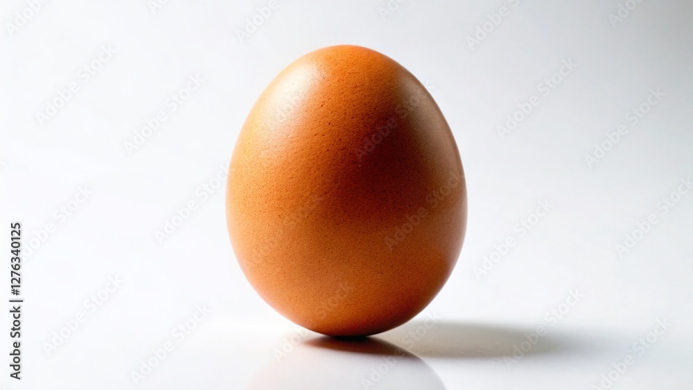 Single Chicken Egg Silhouette, Isolated White Background - Stock Photo Single Chicken Egg Silhouette, Isolated White Background - Stock Photo