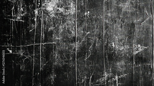 Dark Scratched Wooden Surface Texture Revealing Imperfections and Grain Details with Vintage Charm photo