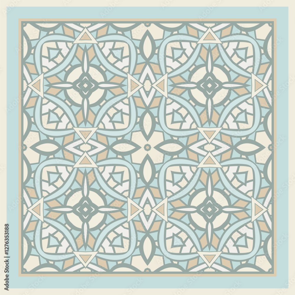 Creative trendy color abstract geometric pattern in white gray blue orange, vector seamless, can be used for printing onto fabric, interior, design, textile. Frame. Creative trendy color abstract geometric pattern in white gray blue orange, vector seamless, can be used for printing onto fabric, interior, design, textile. Frame.
