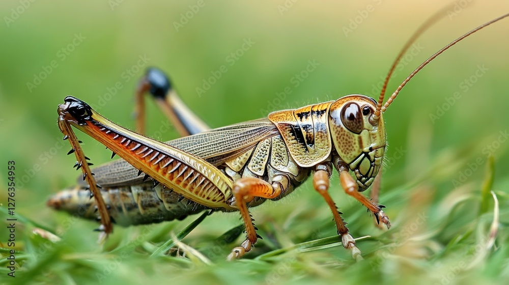 Grasshopper closeup view Grasshopper closeup view