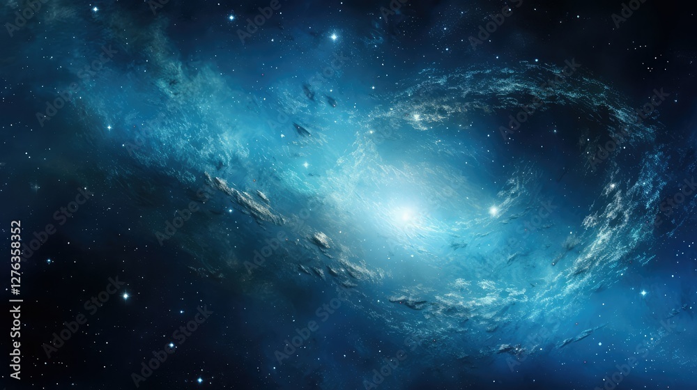 Fototapeta premium spiral blue galaxy