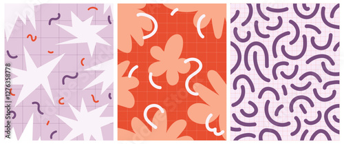 Abstract Geometric and Organic Pattern Set