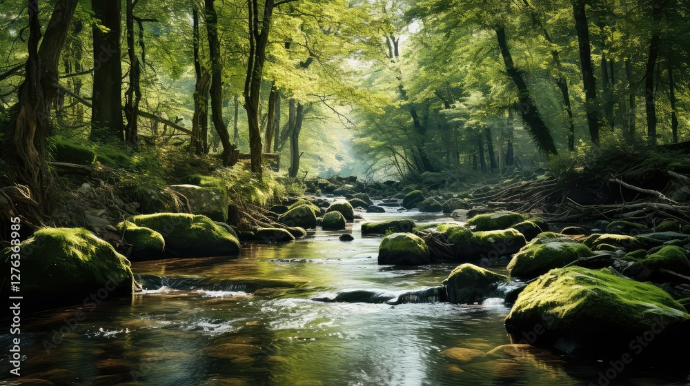 Obraz premium forest water background