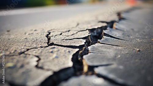 fissure crack in road photo