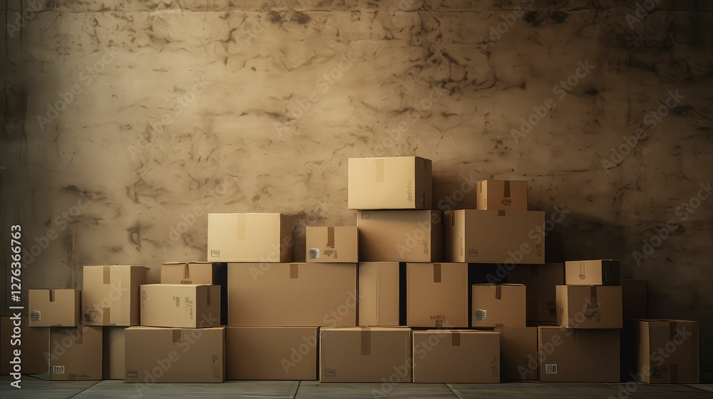 stack empty cardboard box stack empty cardboard box