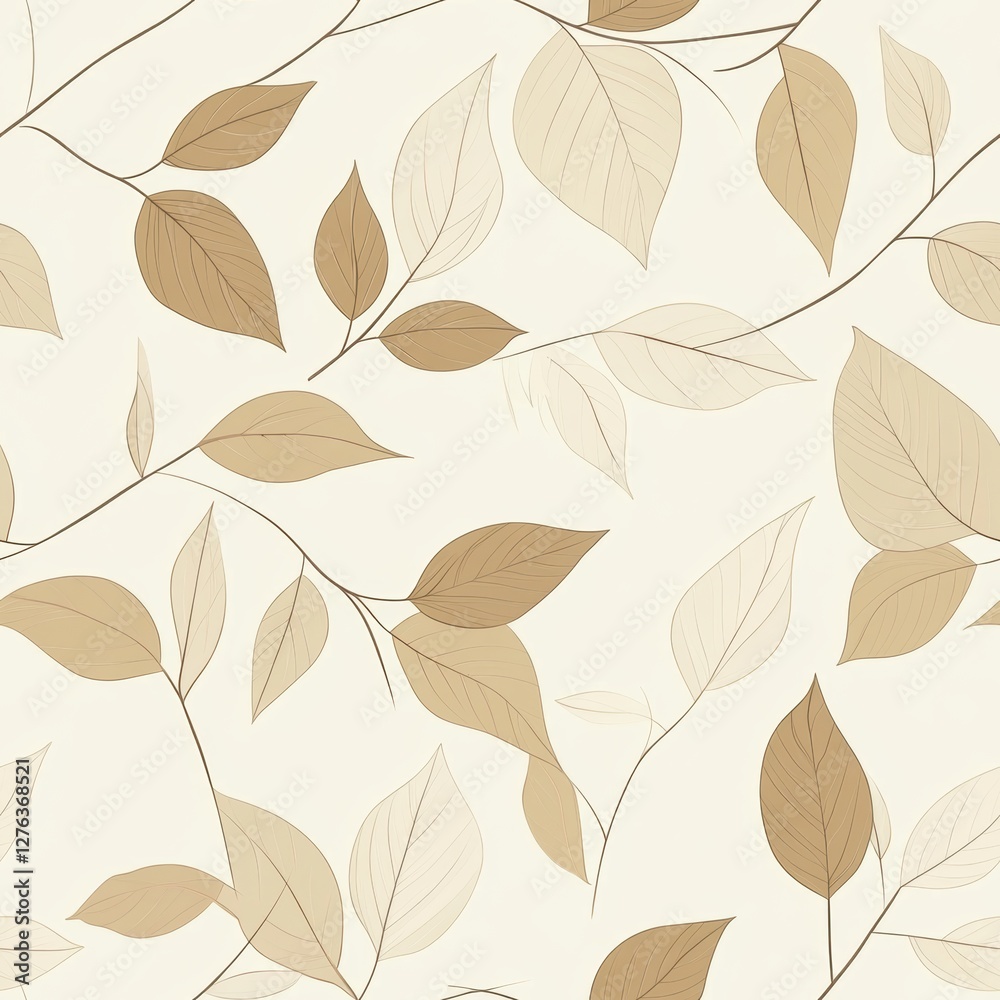 Obraz premium Repetitive seamless pattern of leaf foliage for fabric design.