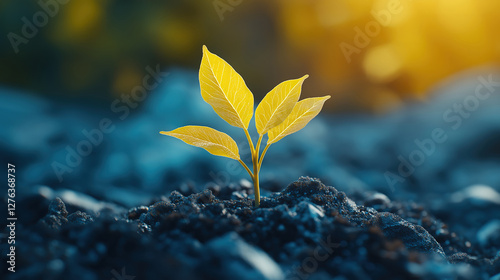Earth Day concept with a growing plant, highlighting environmental responsibility and growth