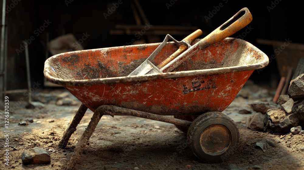 Construction wheelbarrow vector illustration. Construction wheelbarrow vector illustration.