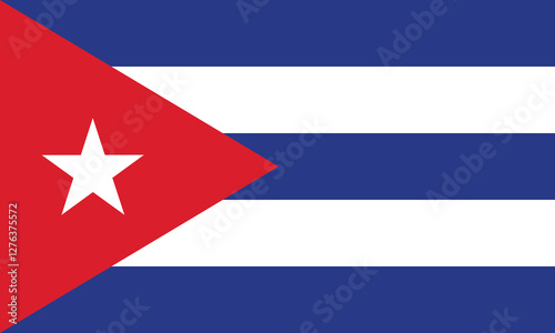 Cuba vector flag. The official national flag of the Cuba. Flag of the Republic of Cuba. Standard color. Standard size. Rectangular flag. Computer illustration.